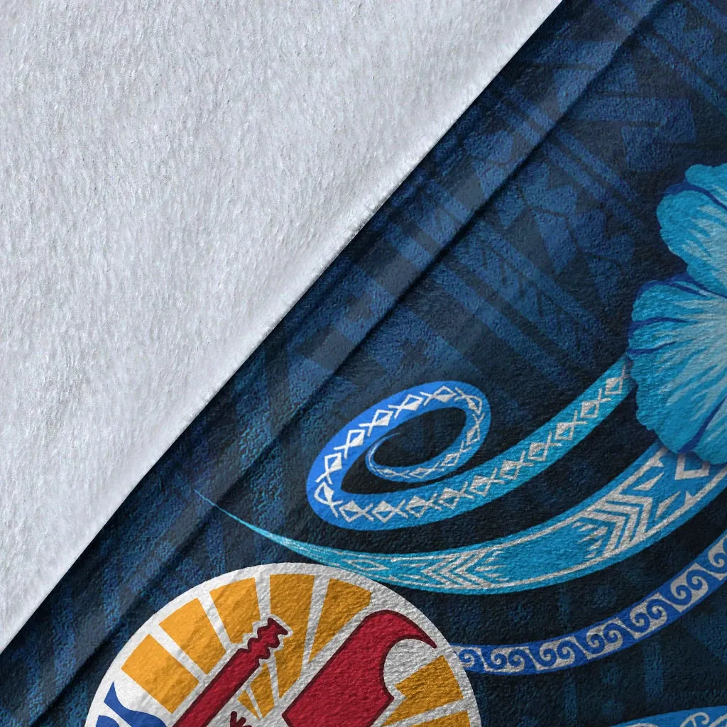 Tahiti Personalised Premium Blanket - Turtle and Tribal Tattoo Of Polynesian