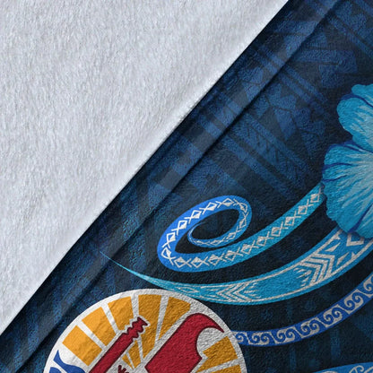 Tahiti Personalised Premium Blanket - Turtle and Tribal Tattoo Of Polynesian