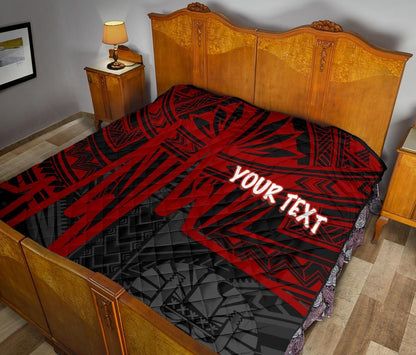 Tahiti Personalised Premium Quilt - Tahiti Seal In Heartbeat Patterns Style (Red)