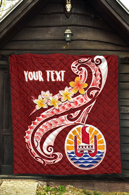 Tahiti Personalised Premium Quilt - Tahiti Seal Polynesian Patterns Plumeria