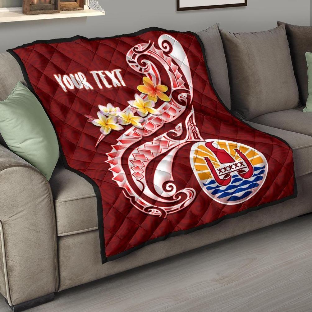 Tahiti Personalised Premium Quilt - Tahiti Seal Polynesian Patterns Plumeria