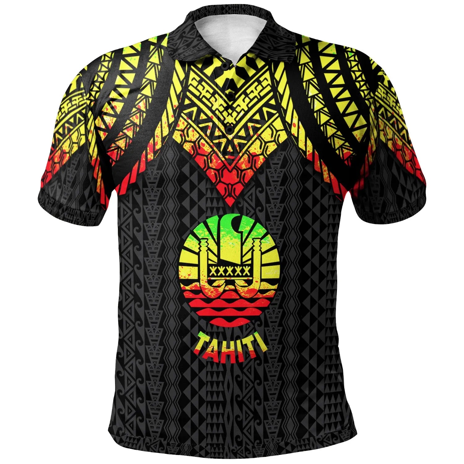 Tahiti Polo Shirt - Polynesian Armor Style Reagge