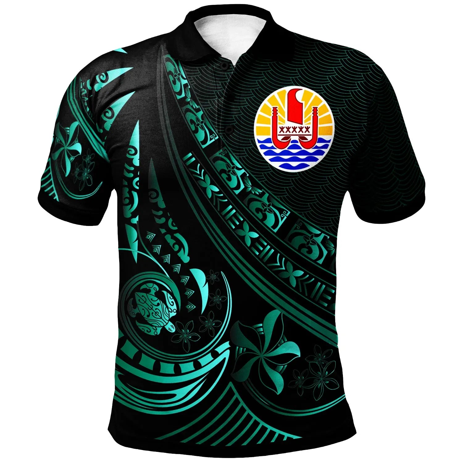 Tahiti Polo Shirt - The Flow Of The Ocean Green