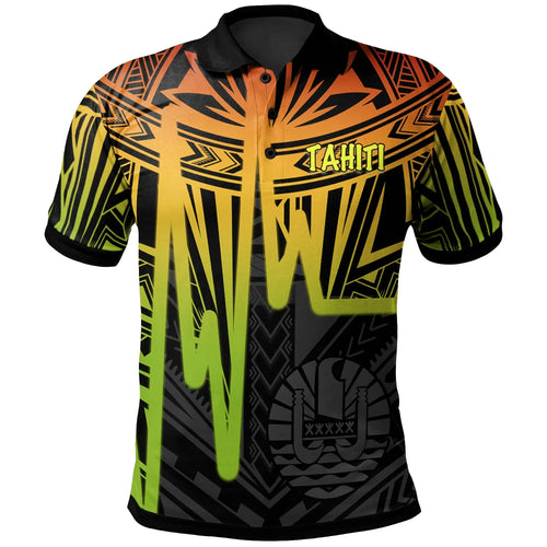 Tahiti Polo Shirts - Tahiti Seal In Heartbeat Patterns Style (Reggea)