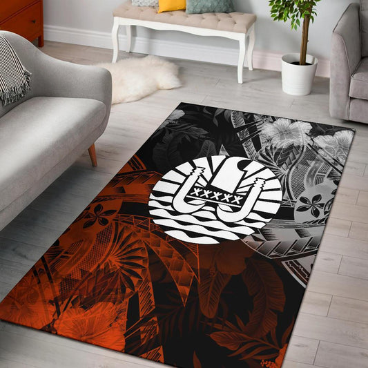 Tahiti Polynesian Area Rug - Vintage Polynesian Turtle