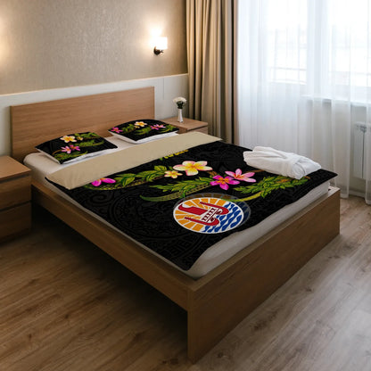 Tahiti Polynesian Bedding Set - Plumeria Tribal