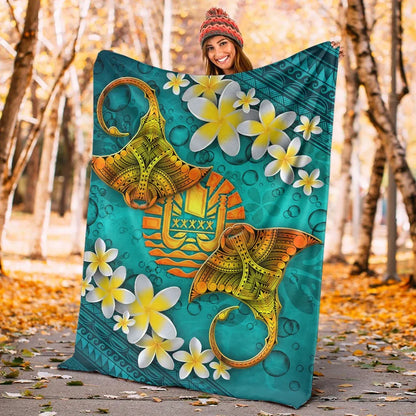 Tahiti Polynesian Blanket - Manta Ray Ocean