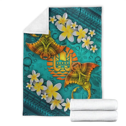 Tahiti Polynesian Blanket - Manta Ray Ocean