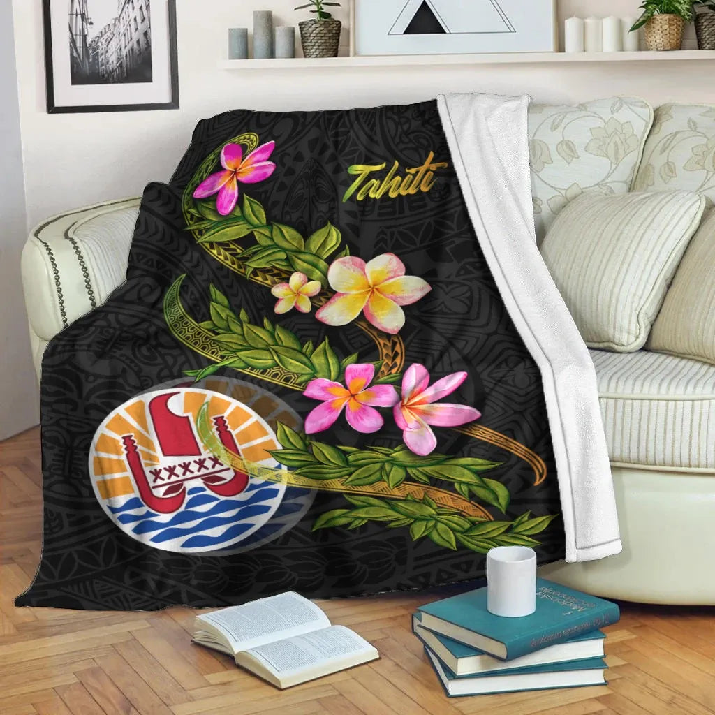 Tahiti Polynesian Blanket - Plumeria Tribal