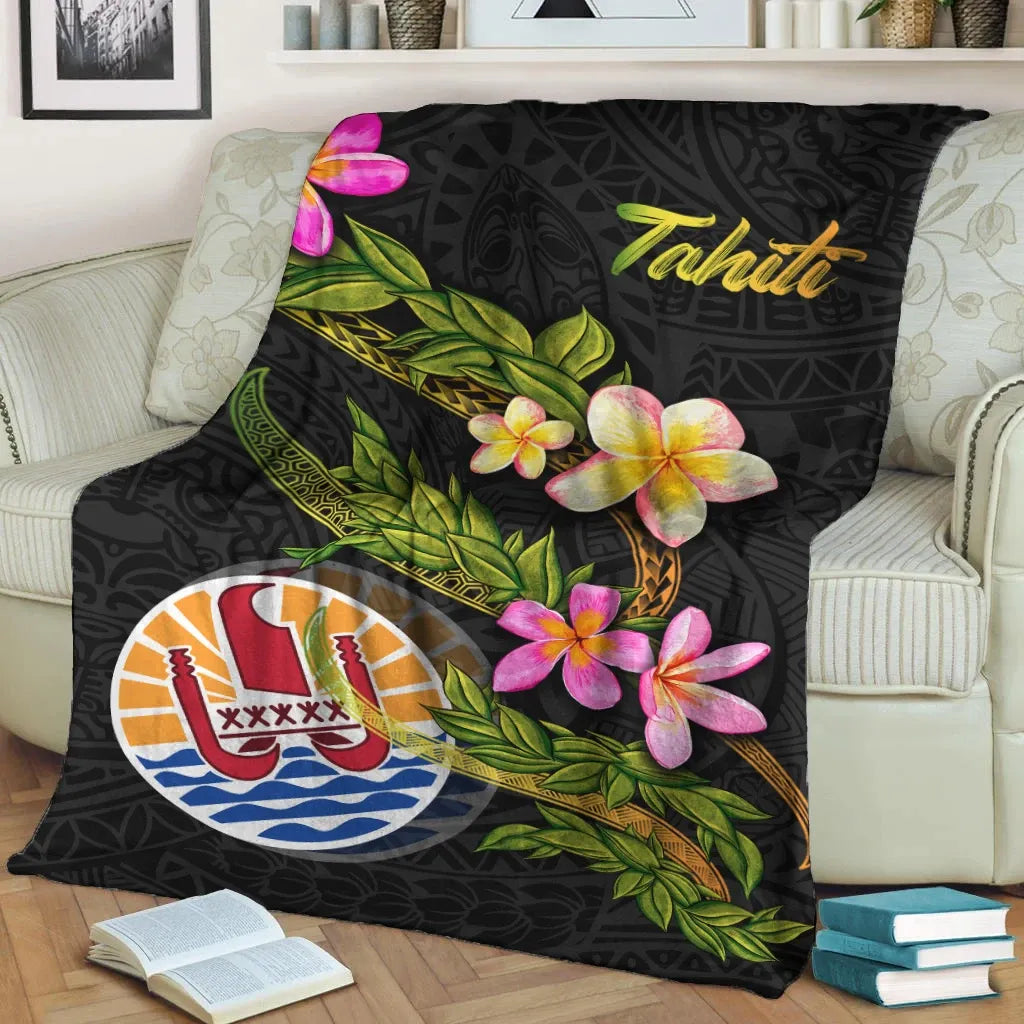 Tahiti Polynesian Blanket - Plumeria Tribal