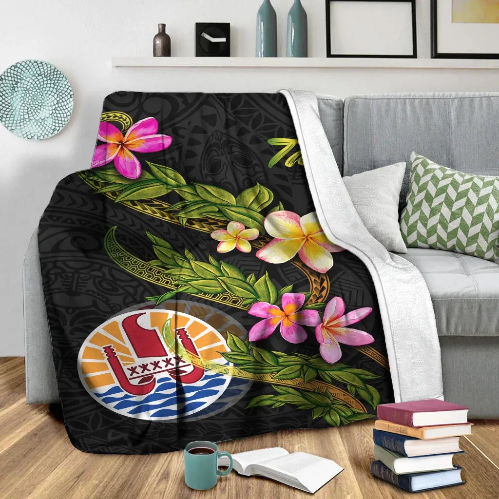 Tahiti Polynesian Blanket - Plumeria Tribal