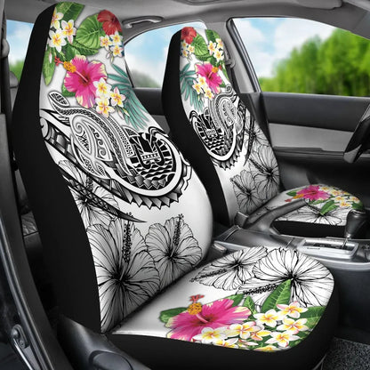 Tahiti Polynesian Car Seat Cover - Summer Plumeria (White)