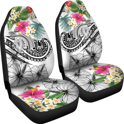 Tahiti Polynesian Car Seat Cover - Summer Plumeria (White)