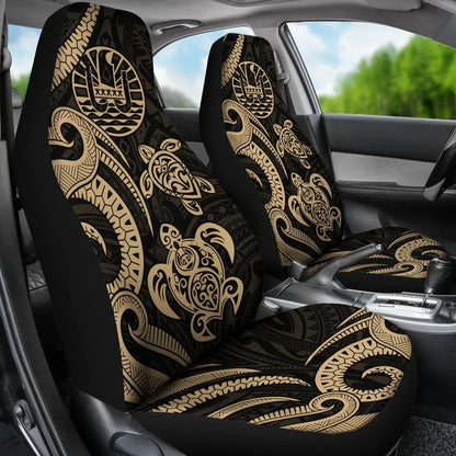 Tahiti Polynesian Car Seat Covers - Gold Tentacle Turtle