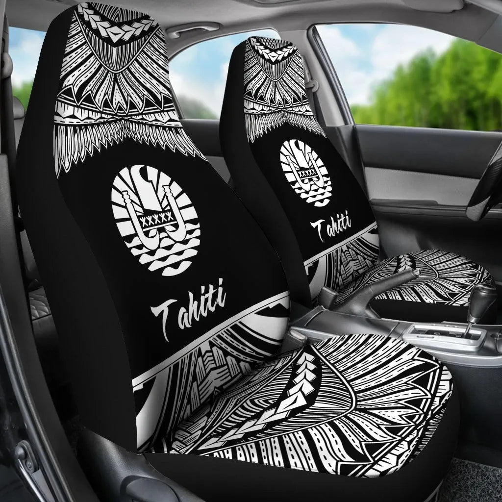 Tahiti Polynesian Car Seat Covers - Pride White Version