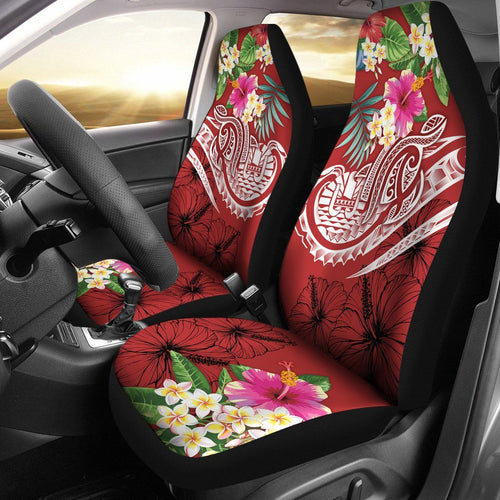 Tahiti Polynesian Car Seat Covers - Summer Plumeria (Red)