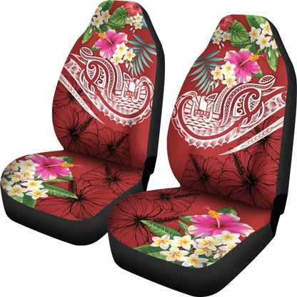 Tahiti Polynesian Car Seat Covers - Summer Plumeria (Red)