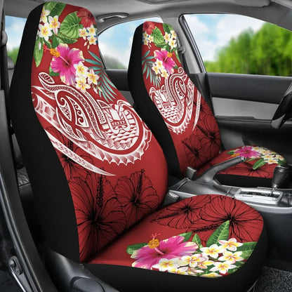 Tahiti Polynesian Car Seat Covers - Summer Plumeria (Red)