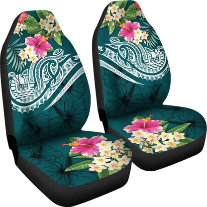 Tahiti Polynesian Car Seat Covers - Summer Plumeria (Turquoise)