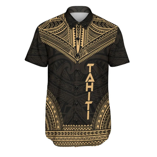 Tahiti Polynesian Chief Short Sleeve Shirt - Gold Version