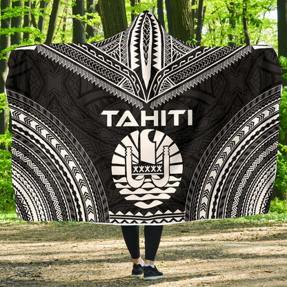 Tahiti Polynesian Chief Hooded Blanket - Black Version