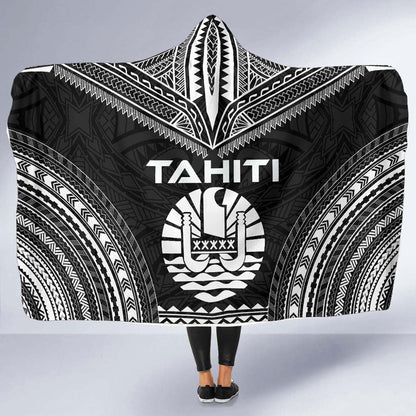 Tahiti Polynesian Chief Hooded Blanket - Black Version