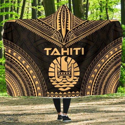 Tahiti Polynesian Chief Hooded Blanket - Gold Version