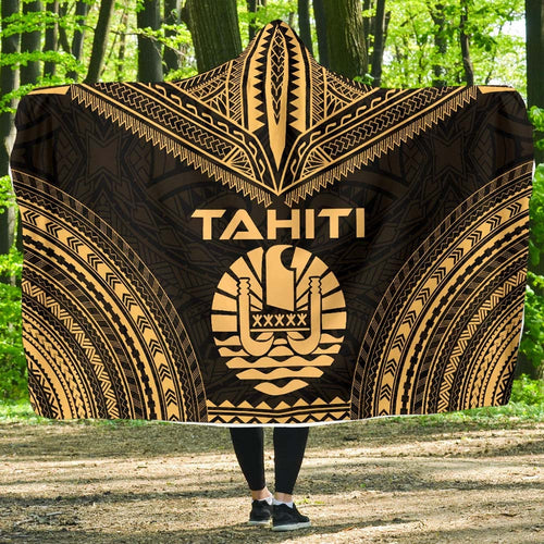 Tahiti Polynesian Chief Hooded Blanket - Gold Version