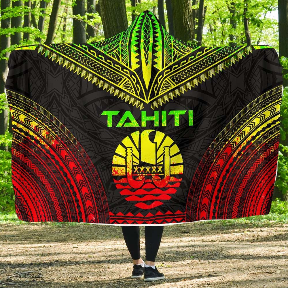 Tahiti Polynesian Chief Hooded Blanket - Reggae Version