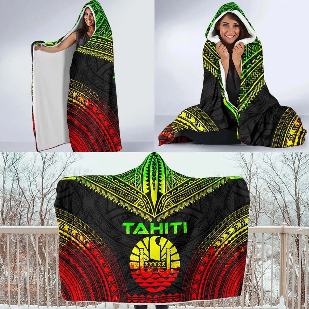 Tahiti Polynesian Chief Hooded Blanket - Reggae Version