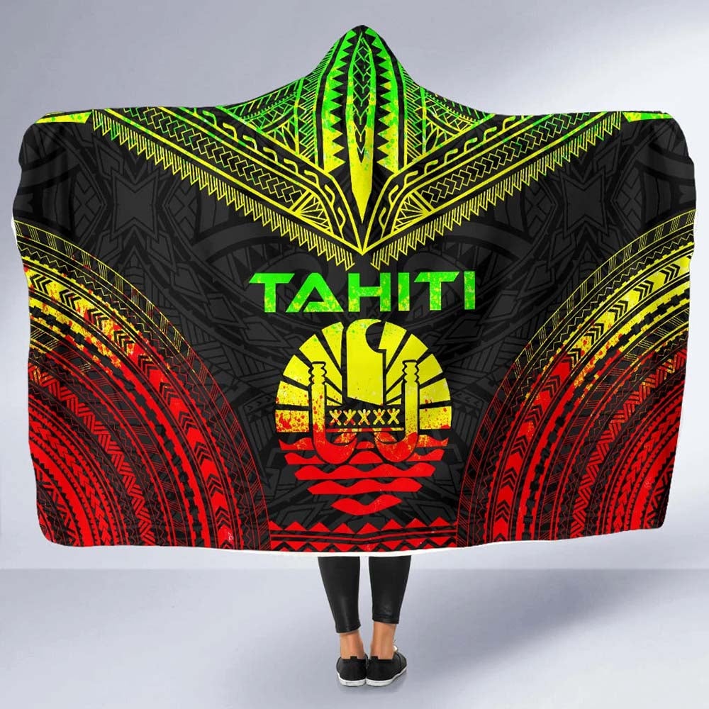 Tahiti Polynesian Chief Hooded Blanket - Reggae Version