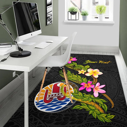 Tahiti Polynesian Custom Personalised Area Rug - Plumeria Tribal