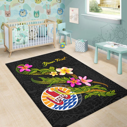 Tahiti Polynesian Custom Personalised Area Rug - Plumeria Tribal