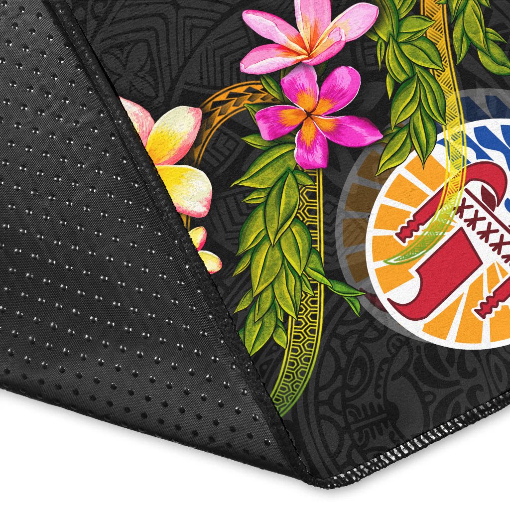 Tahiti Polynesian Custom Personalised Area Rug - Plumeria Tribal