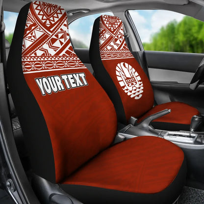 Tahiti Custom Personalised Car Seat Covers - Tahiti Flag Polynesian Red Horizontal
