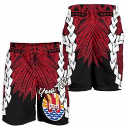 Tahiti Polynesian Custom Personalised Men Shorts - Tribal Wave Tattoo Flag Style