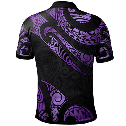 Tahiti Polynesian Custom Personalised Polo Shirt - Poly Tattoo Purple Version