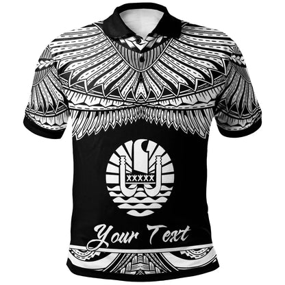 Tahiti Polynesian Custom Personalised Polo Shirt - Poly Tattoo White Version