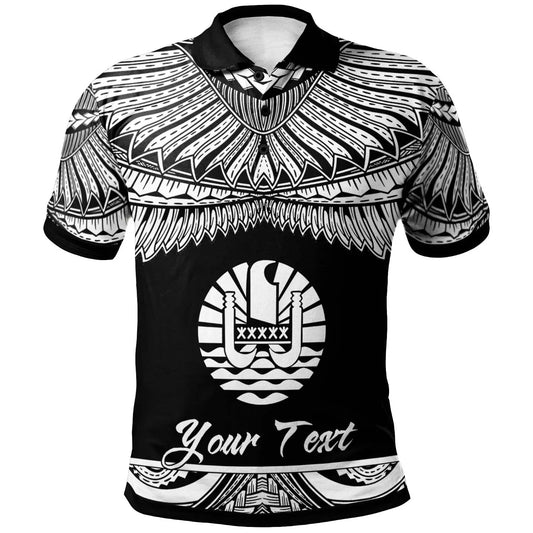 Tahiti Polynesian Custom Personalised Polo Shirt - Poly Tattoo White Version
