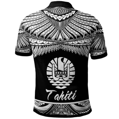 Tahiti Polynesian Custom Personalised Polo Shirt - Poly Tattoo White Version