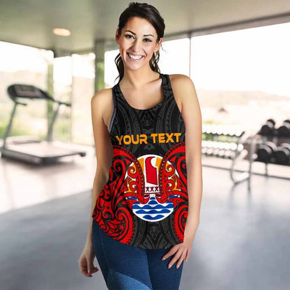 Tahiti Polynesian Custom Personalised Women Racerback Tank - Tahitians Spirit