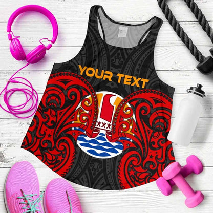 Tahiti Polynesian Custom Personalised Women Racerback Tank - Tahitians Spirit