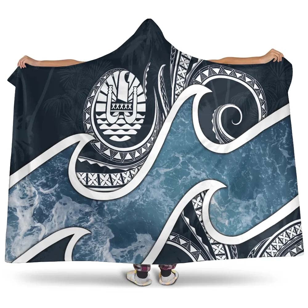 Tahiti Polynesian Hooded Blanket - Ocean Style