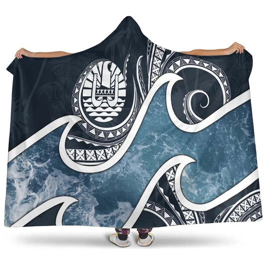 Tahiti Polynesian Hooded Blanket - Ocean Style