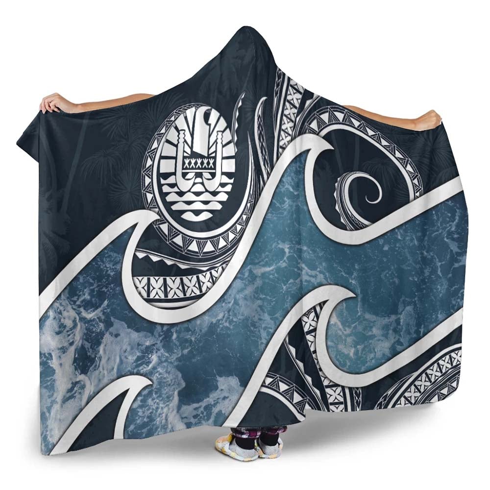Tahiti Polynesian Hooded Blanket - Ocean Style