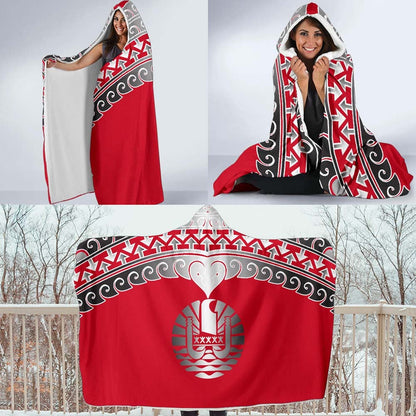 Tahiti Polynesian Hooded Blanket - Wave Style