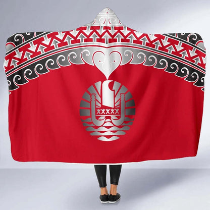 Tahiti Polynesian Hooded Blanket - Wave Style