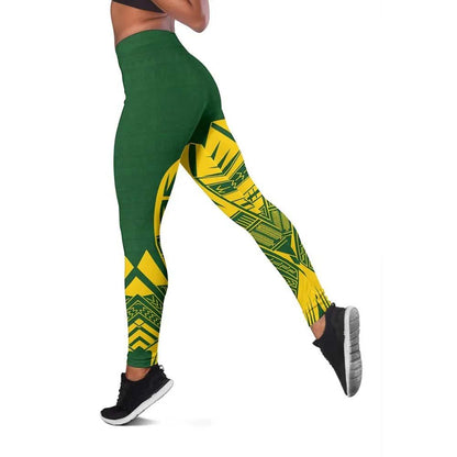 Tahiti Polynesian Legging - Polynesian Tattoo Flag Version