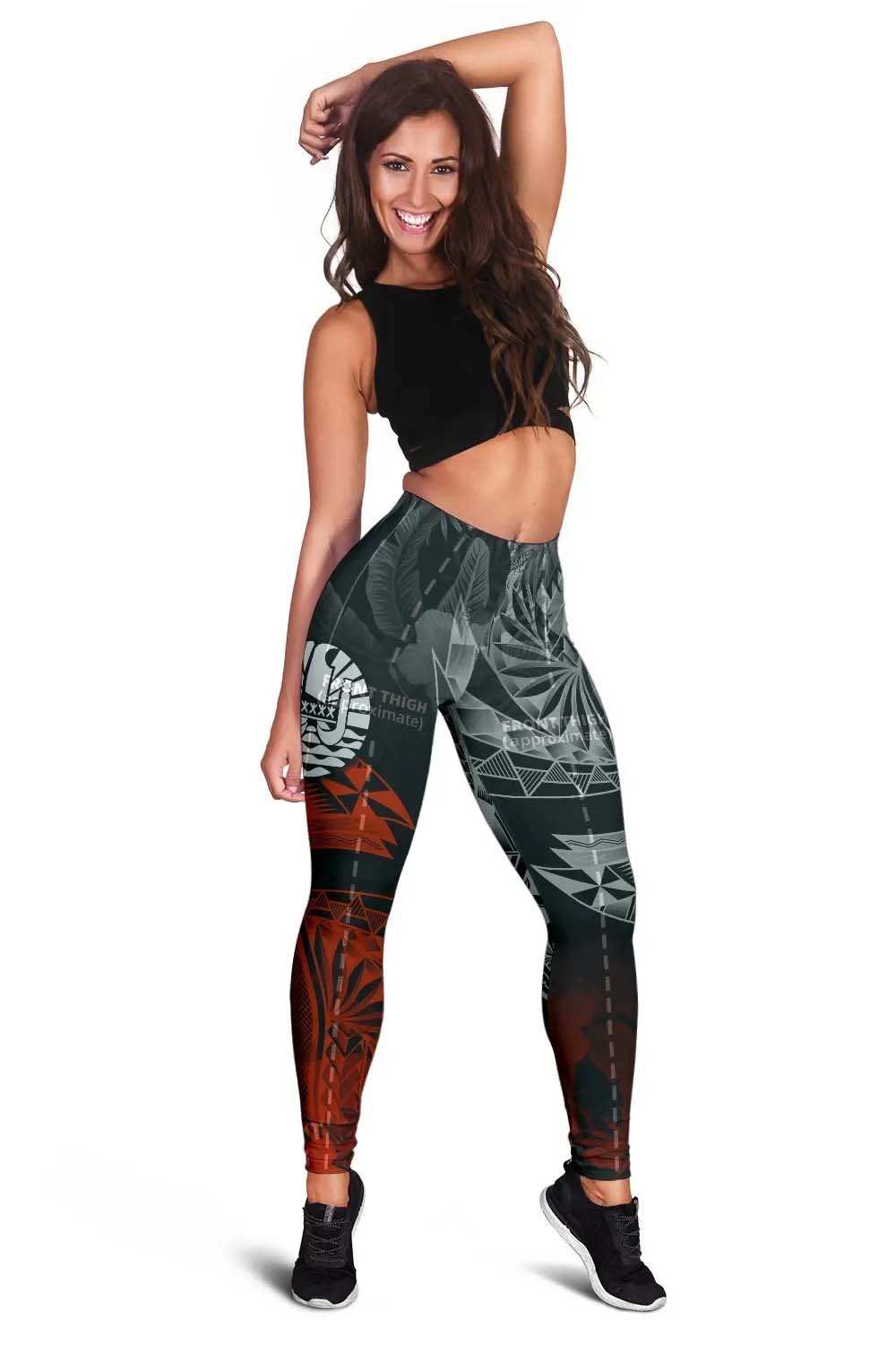 Tahiti Polynesian Legging - Vintage Polynesian Turtle