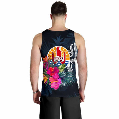 Tahiti Polynesian Men Tank Top - Tropical Flower